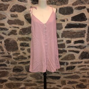Pink button slip dress